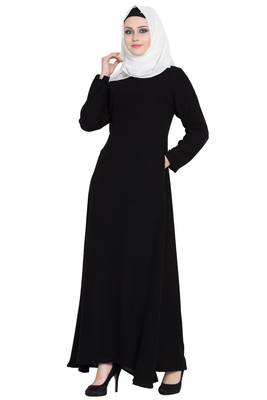 Black a- line simple abaya 3