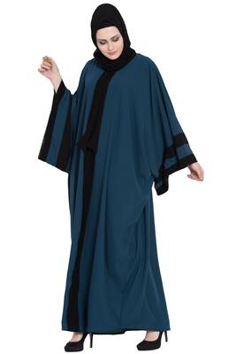 Teal green afghani style kaftaan abaya 3