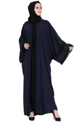 Navy blue afghani style kaftaan abaya 1