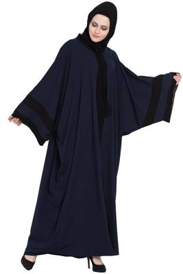 Navy blue afghani style kaftaan abaya 2