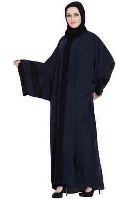 Navy blue afghani style kaftaan abaya 3