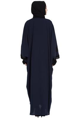 Navy blue afghani style kaftaan abaya 5