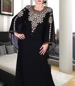 Black embroidered georgette islamic kaftan