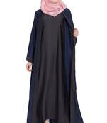Navy blue & dark grey nida shrugg abaya