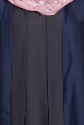 Navy blue & dark grey nida shrugg abaya 5