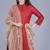 maroon flared salwar with straight pants and net mirror trails dupatta