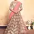 Brown Embroidered Satin Semi Stitched wedding lehenga