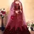 Maroon Embroidered Satin Semi Stitched wedding lehenga