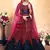 Navy Blue Embroidered Satin Semi Stitched wedding lehenga