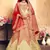 Beige Embroidered Satin Semi Stitched wedding lehenga