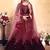 Brown Embroidered Satin Semi Stitched wedding lehenga