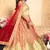 Beige Embroidered Satin Semi Stitched wedding lehenga