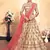 Brown Thread Embroidered Satin Semi Stitched Bridal lehenga