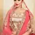 Brown Thread Embroidered Satin Semi Stitched Bridal lehenga