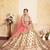 Tortilla Brown Thread Embroidered With Swarovski and Stone Work Satin Semi Stitched Wedding Lehenga