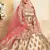 Brown Thread Embroidered Satin Semi Stitched Bridal lehenga