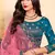 Sky Blue Embroidered Satin Semi Stitched wedding lehenga