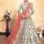Grey Embroidered Satin Semi Stitched wedding lehenga