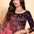 Wine Embroidered Satin Unstitched Lehenga With Dupatta
