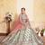 Grey Embroidered Satin Semi Stitched wedding lehenga