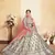 Grey Embroidered Satin Semi Stitched wedding lehenga