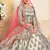 Grey Embroidered Satin Semi Stitched wedding lehenga