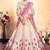Peach Embroidered Satin Unstitched Lehenga With Dupatta