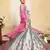 Grey Embroidered Satin Semi Stitched wedding lehenga