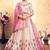 Peach Embroidered Satin Unstitched Lehenga With Dupatta