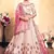 Peach Embroidered Satin Unstitched Lehenga With Dupatta