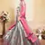 Grey Embroidered Satin Semi Stitched wedding lehenga