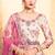Peach Embroidered Satin Unstitched Lehenga With Dupatta