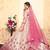Peach Embroidered Satin Unstitched Lehenga With Dupatta