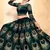 Dark Green Embroidered Satin Semi Stitched wedding lehenga
