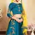 Sky Blue Embroidered Satin Semi Stitched wedding lehenga