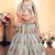 Grey Embroidered Satin Semi Stitched wedding lehenga