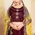 Maroon Embroidered Satin Semi Stitched wedding lehenga