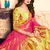 Yellow Embroidered Satin Semi Stitched wedding lehenga