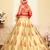 Beige Embroidered Satin Semi Stitched wedding lehenga