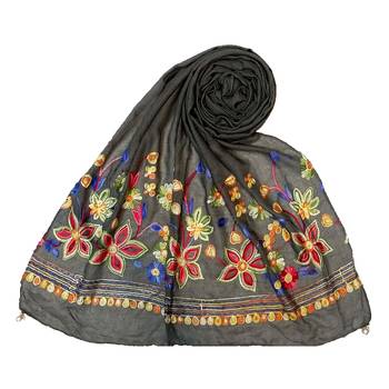 Stole For Women - Hand Work Emboidered Premium Cotton Stole 1