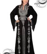 Black embroidered georgette islamic kaftan