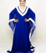 Blue embroidered georgette islamic kaftan