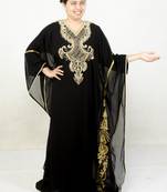 Black embroidered georgette islamic kaftan