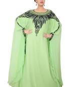 Green embroidered georgette islamic kaftan