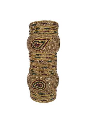 Prosper Hyderabadi Bridal Joda, Golden Bangle Set For Women And Girls Stylish 14 Pieces 1