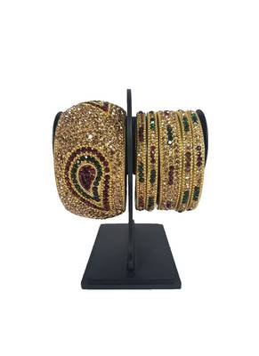Prosper Hyderabadi Bridal Joda, Golden Bangle Set For Women And Girls Stylish 14 Pieces 2