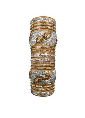 Prosper Hyderabadi Bridal Joda, Golden Silver Party Wear Bangle Set For Women And Girls 14 Pieces 1