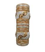 Prosper Hyderabadi Bridal Joda, Golden Silver Party Wear Bangle Set For Women And Girls 14 Pieces