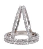 Prosper Hyderabadi Beautiful Silver Stones Bangles For Women And Girls Party Wear Set Of 4