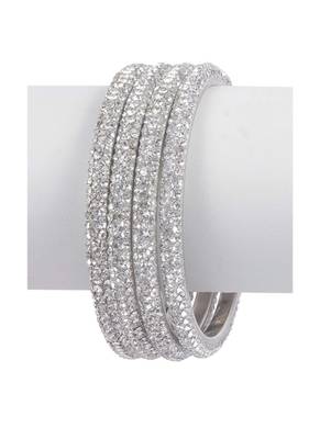 Prosper Hyderabadi Beautiful Silver Stones Bangles For Women And Girls Party Wear Set Of 4 3